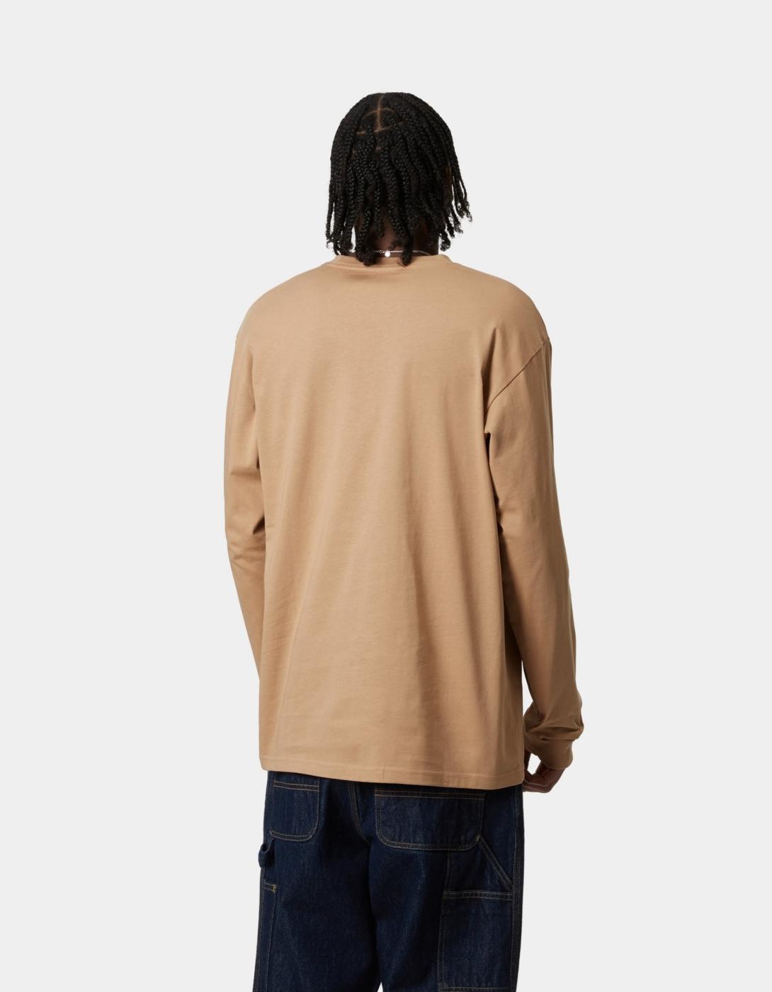 Camiseta CARHARTT WIP CHASE LS - Dusty H Brown / Gold