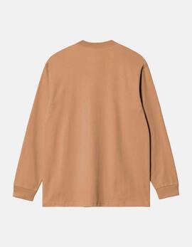 Camiseta CARHARTT WIP CHASE LS - Dusty H Brown / Gold
