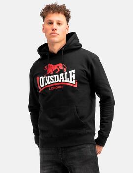 Sudadera Capucha LONSDALE GULLADUFF - Black/White/Red