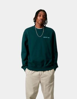 Sudadera Crew CARHARTT WIP GREATEST FLICKS - Deep Lagoon