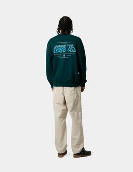 Sudadera Crew CARHARTT WIP GREATEST FLICKS - Deep Lagoon