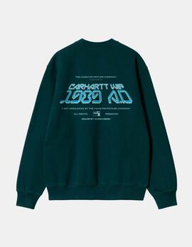 Sudadera Crew CARHARTT WIP GREATEST FLICKS - Deep Lagoon