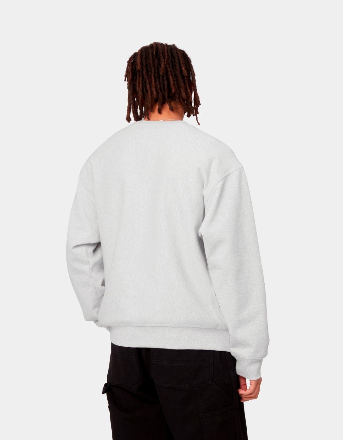 Sudadera Crew CARHARTT WIP AMERICAN SCRIPT - Ash Heather