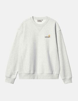 Sudadera Crew CARHARTT WIP AMERICAN SCRIPT - Ash Heather