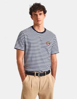 Camiseta KAOTIKO STRIPES BEAR - Navy/Ivory