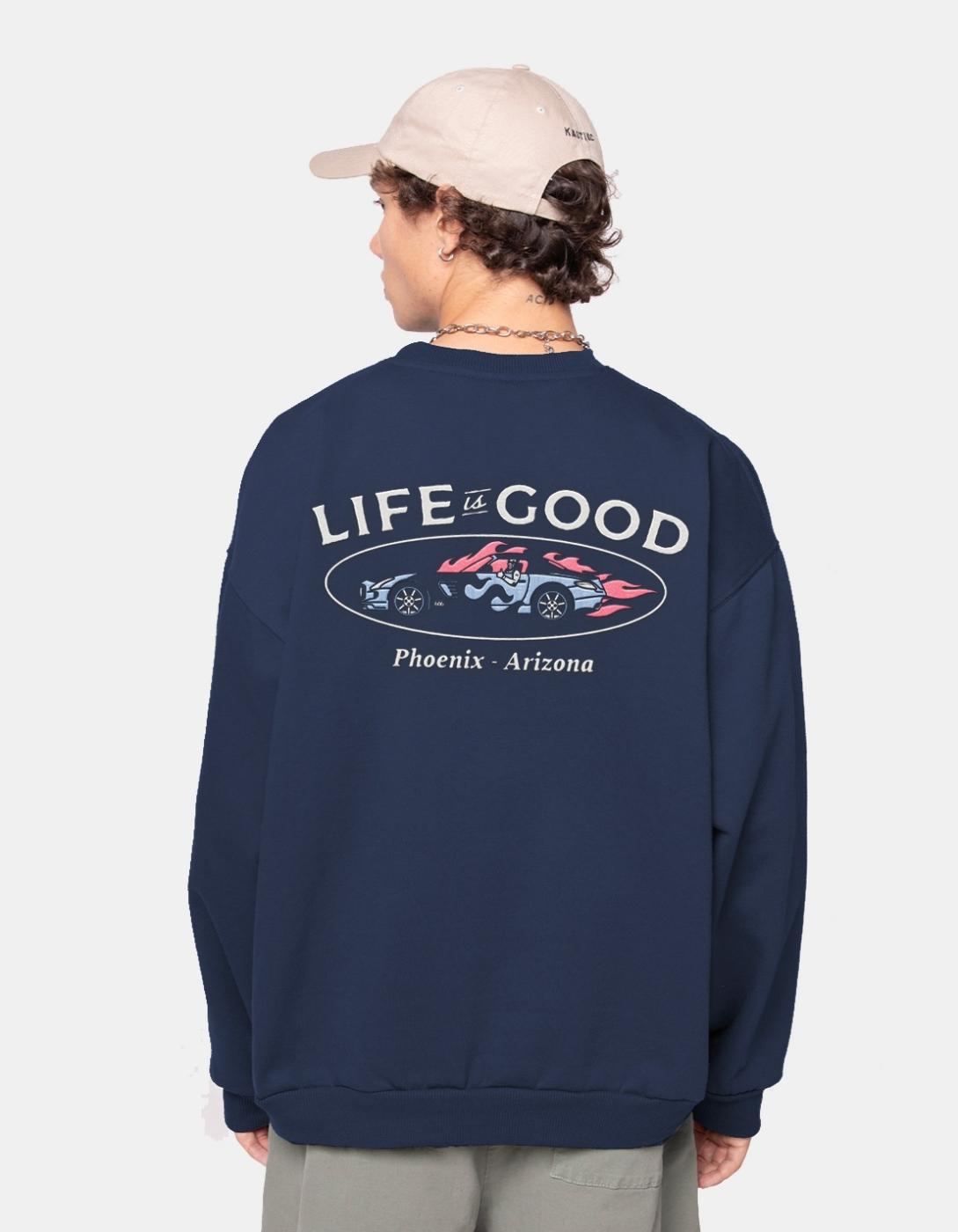 Sudadera KAOTIKO Crew LIFE IS GOOD - Navy