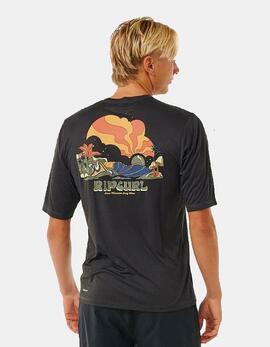 Camiseta RIP CURL MASON PIPE SURFLITE UPF - Washed Black