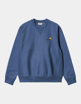 Sudadera Crew CARHARTT WIP AMERICAN SCRIPT - Blue Iris