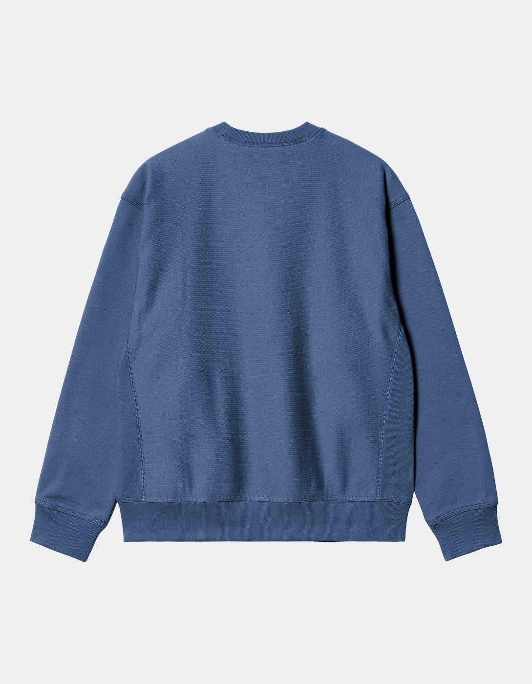 Sudadera Crew CARHARTT WIP AMERICAN SCRIPT - Blue Iris