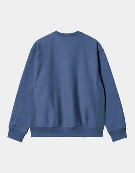 Sudadera Crew CARHARTT WIP AMERICAN SCRIPT - Blue Iris