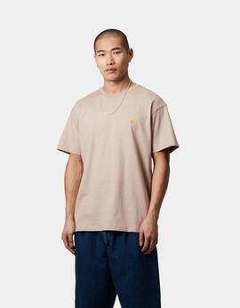Camiseta CARHARTT WIP CHASE - Dusky Beige / Gold