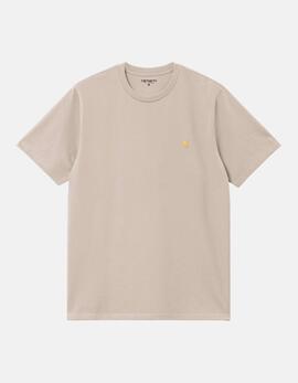 Camiseta CARHARTT WIP CHASE - Dusky Beige / Gold