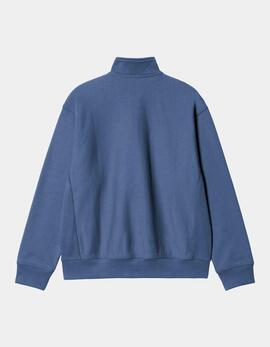 Sudadera CARHARTT WIP HALF ZIP AMERICAN SCRIPT - Blue Iris