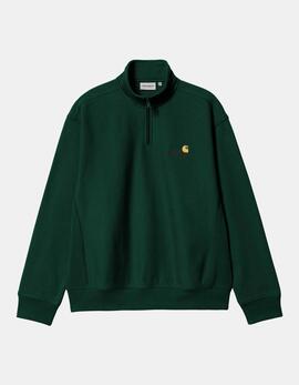 Sudadera CARHARTT WIP HALF ZIP AMERICAN SCRIPT - Conifer