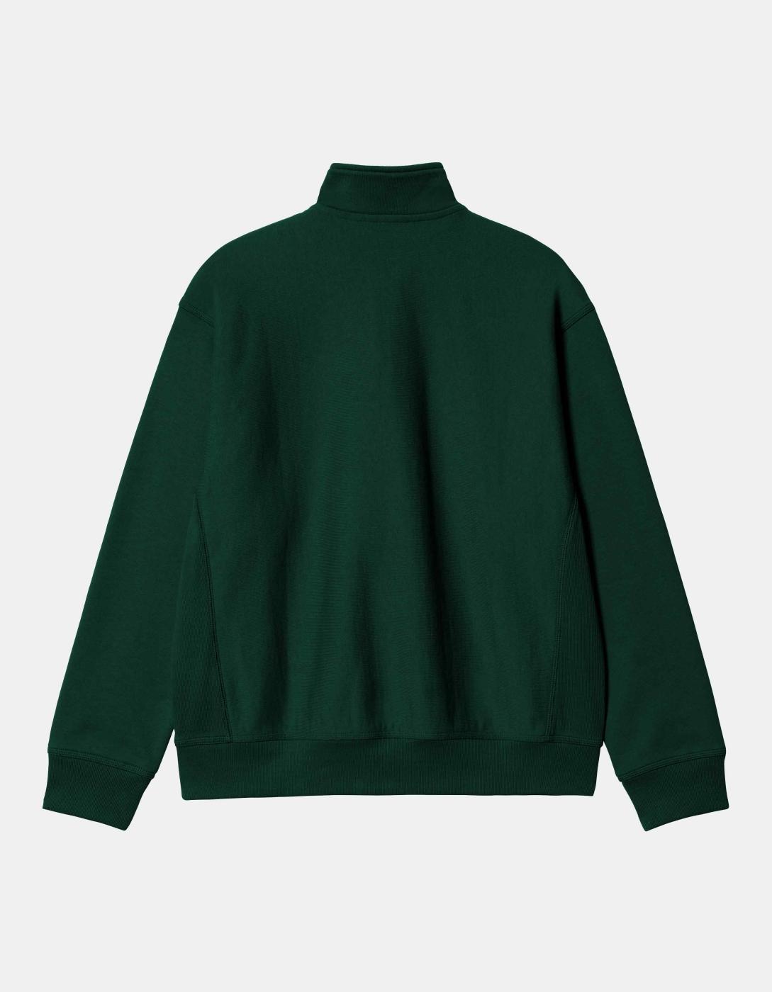 Sudadera CARHARTT WIP HALF ZIP AMERICAN SCRIPT - Conifer
