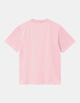 Camiseta CARHARTT WIP W' SCRIPT EMBROIDERY - Air Pink / Wax