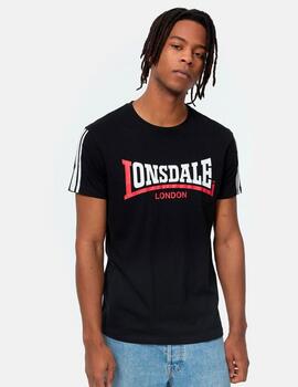 Camiseta LONSDALE ELPHIN - Black/White/Red