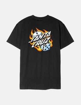 Camiseta FLAMING DICE DOT CHEST - Black