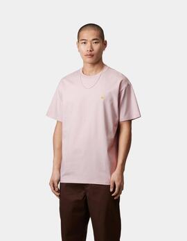 Camiseta CARHARTT WIP CHASE - Air Pink / Gold