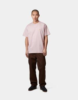 Camiseta CARHARTT WIP CHASE - Air Pink / Gold