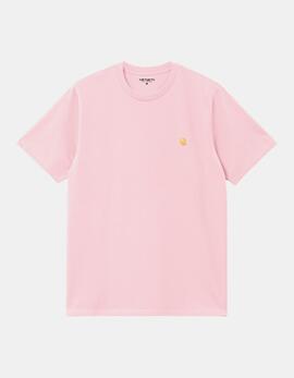 Camiseta CARHARTT WIP CHASE - Air Pink / Gold