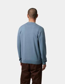 Jersey CARHARTT WIP MADISON - Icy Water / White