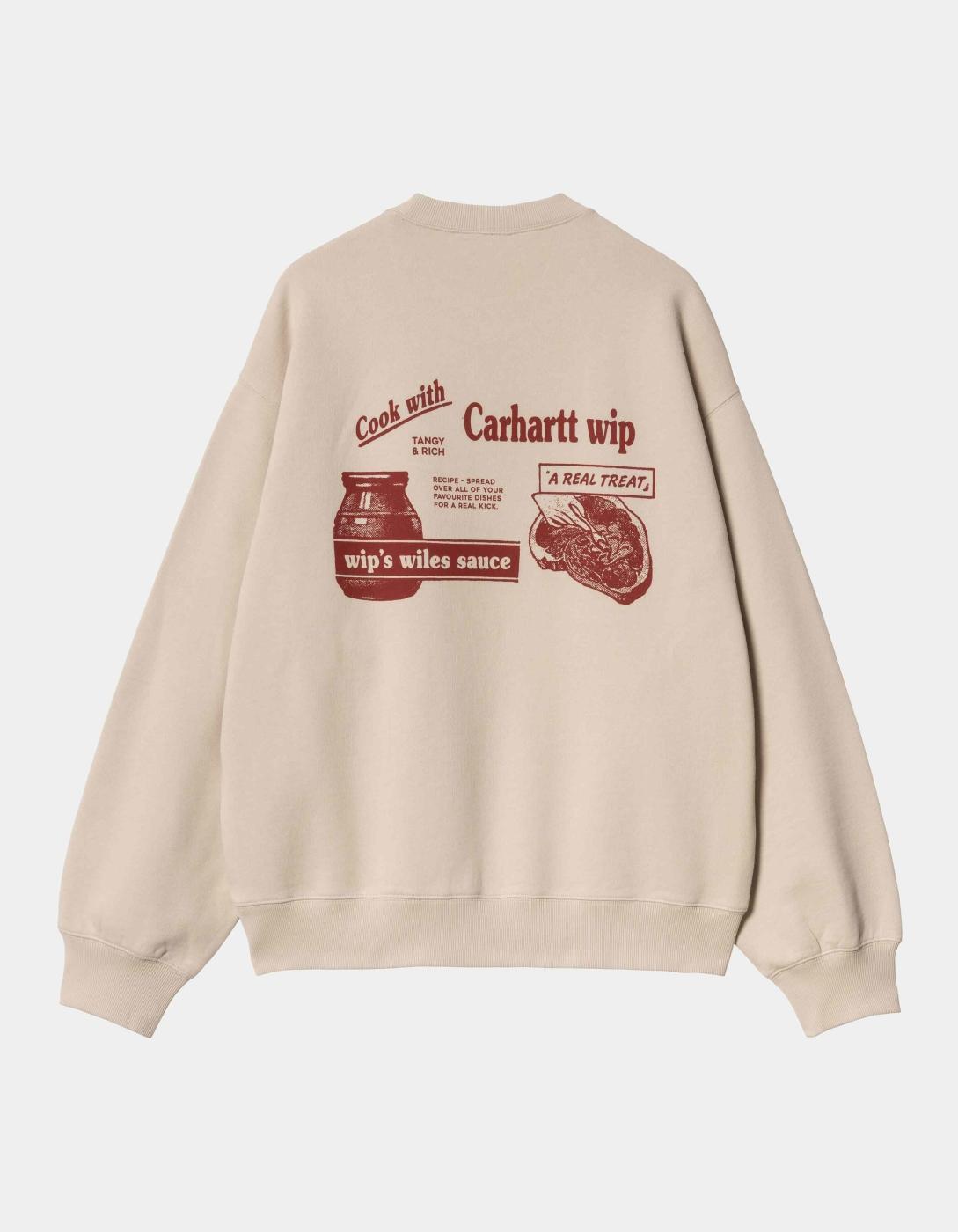 Sudadera Crew CARHARTT WIP CATALOGUE  - Fleur De Sel/Desire