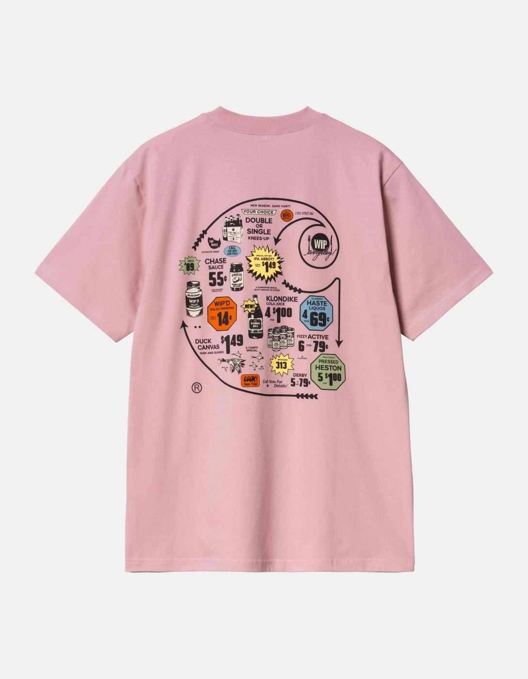 Camiseta CARHARTT WIP CATALOGUE C LOGO - Hortensia