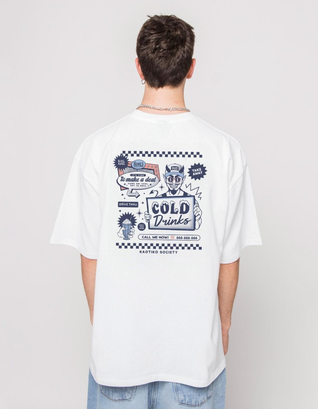 Camiseta KAOTIKO COLD DRINKS - White
