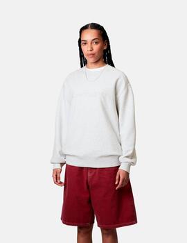 Sudadera CARHARTT WIP W' RIVET SCRIPT - Ash Heather / Silver
