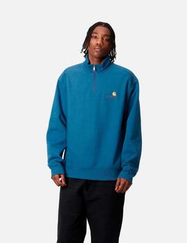 Sudadera CARHARTT WIP HALF ZIP AMERICAN SCRIPT - Sodalite