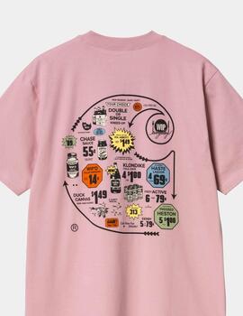 Camiseta CARHARTT WIP CATALOGUE C LOGO - Hortensia