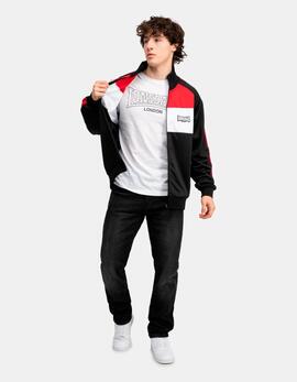 Chaqueta LONSDALE BRACKLESHAM - Black/Dark Red/White