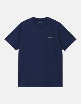 Camiseta CARHARTT WIP SCRIPT EMBROIDERY- Ink / Air Yellow