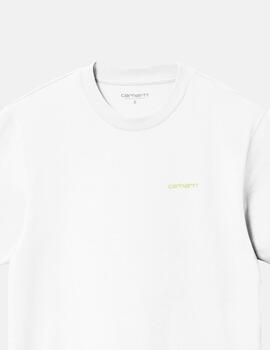 Camiseta CARHARTT WIP W' SCRIPT EMBROIDERY - White/Air Green