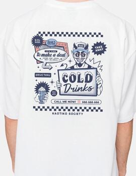 Camiseta KAOTIKO COLD DRINKS - White
