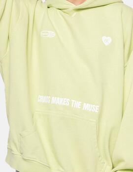 Sudadera Capucha KAOTIKO WASHED CHAOS - Lime