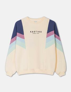 Sudadera KAOTIKO GINGER - Cream/Grape/Orchid/Sky