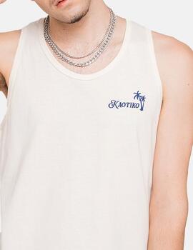 Camiseta Tirantes KAOTIKO PALMS - Ivory