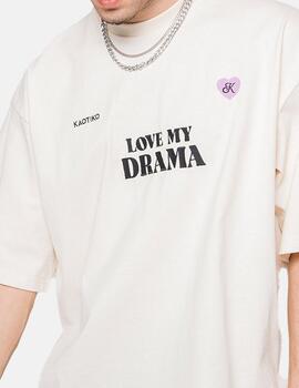 Camiseta KAOTIKO CROPPED LOVE MY DRAMA - Tabacco