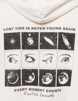 Sudadera Cap. KAOTIKO WASHED PHASES EYES - Bone