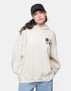 Sudadera Cap. KAOTIKO WASHED PHASES EYES - Bone