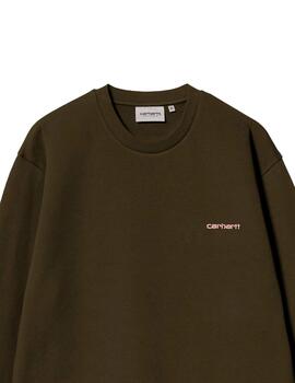 Sudadera CARHARTT WIP SCRIPT EMBROIDERY - Turtle / Air Pink