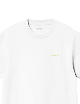 Camiseta CARHARTT WIP W' SCRIPT EMBROIDERY - White/Air Green