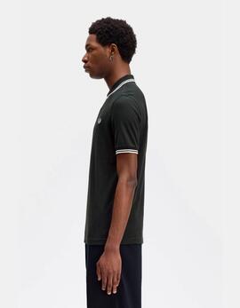 Polo FRED PERRY M3600 - Night Green/Snow White/Snow White