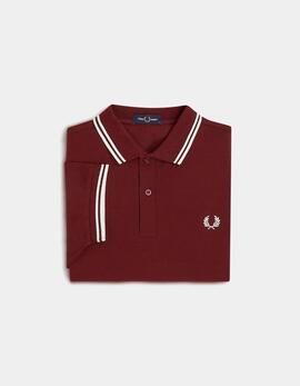 Polo FRED PERRY M3600 - Oxblood/Ecru/Ecru