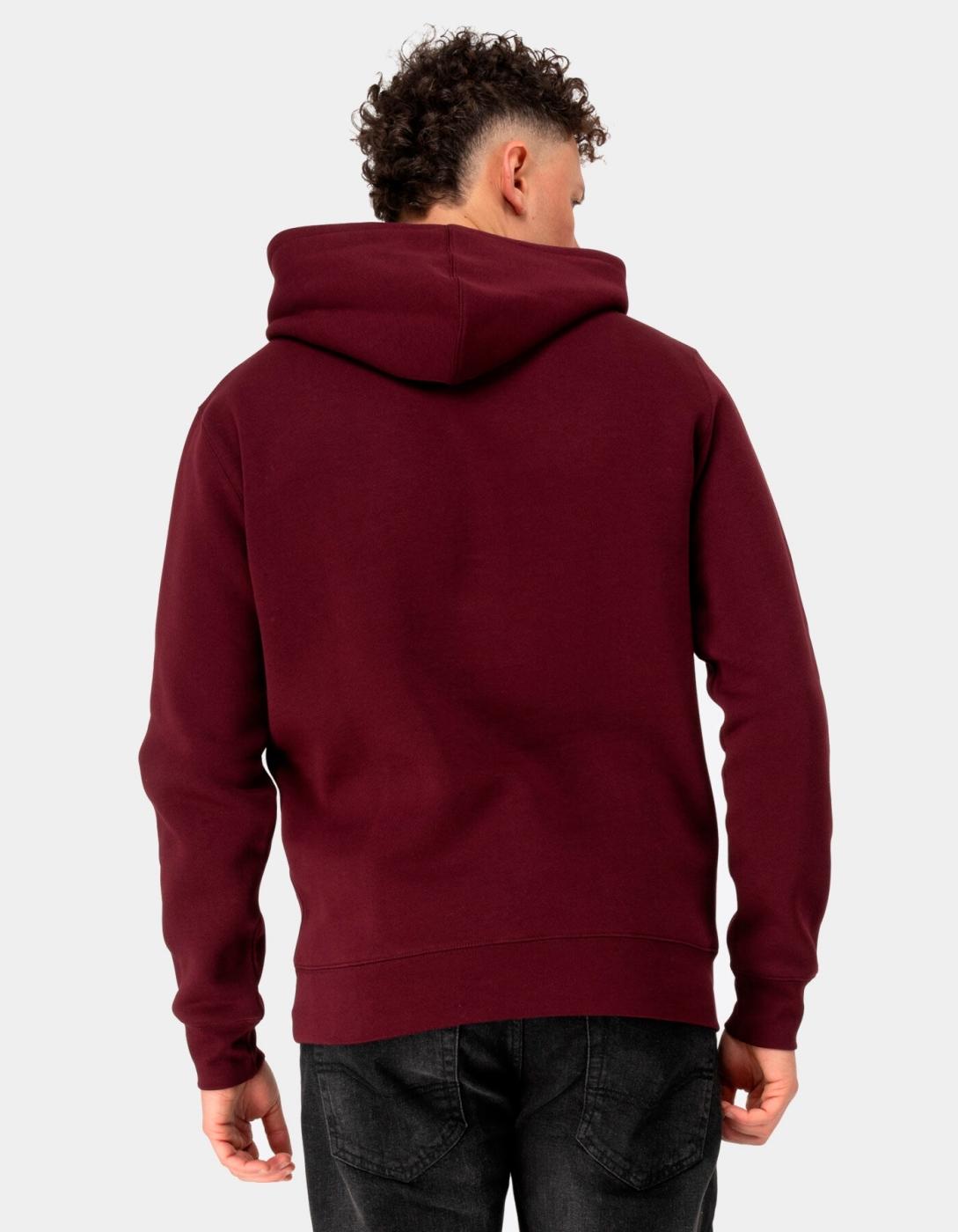 Sudadera Capucha LONSDALE WOLTERTON - Oxblood/Ecru