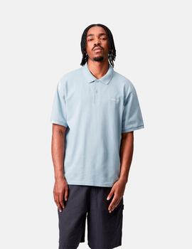 Polo CARHARTT WIP SCRIPT - Blue Fog / White
