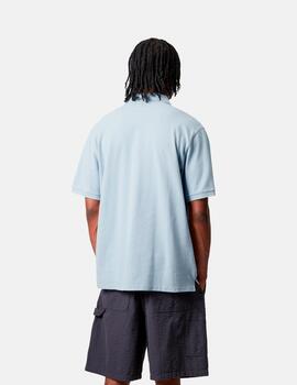 Polo CARHARTT WIP SCRIPT - Blue Fog / White