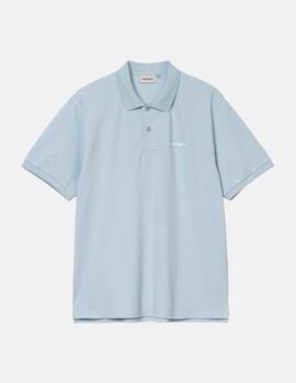 Polo CARHARTT WIP SCRIPT - Blue Fog / White